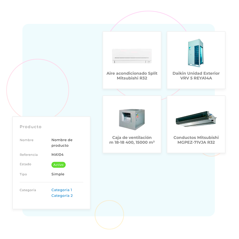 Inventario y compras para climatización