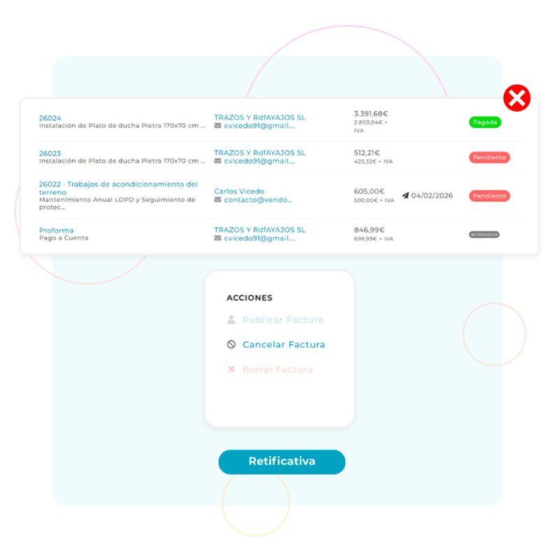 Cancelación de facturas