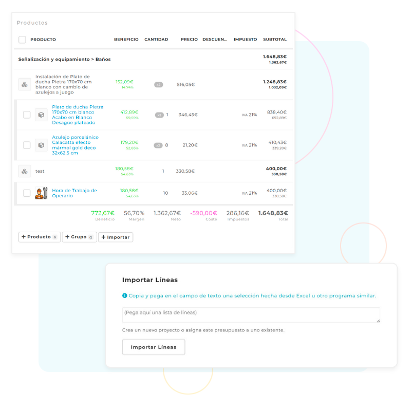 Importador de presupuestos