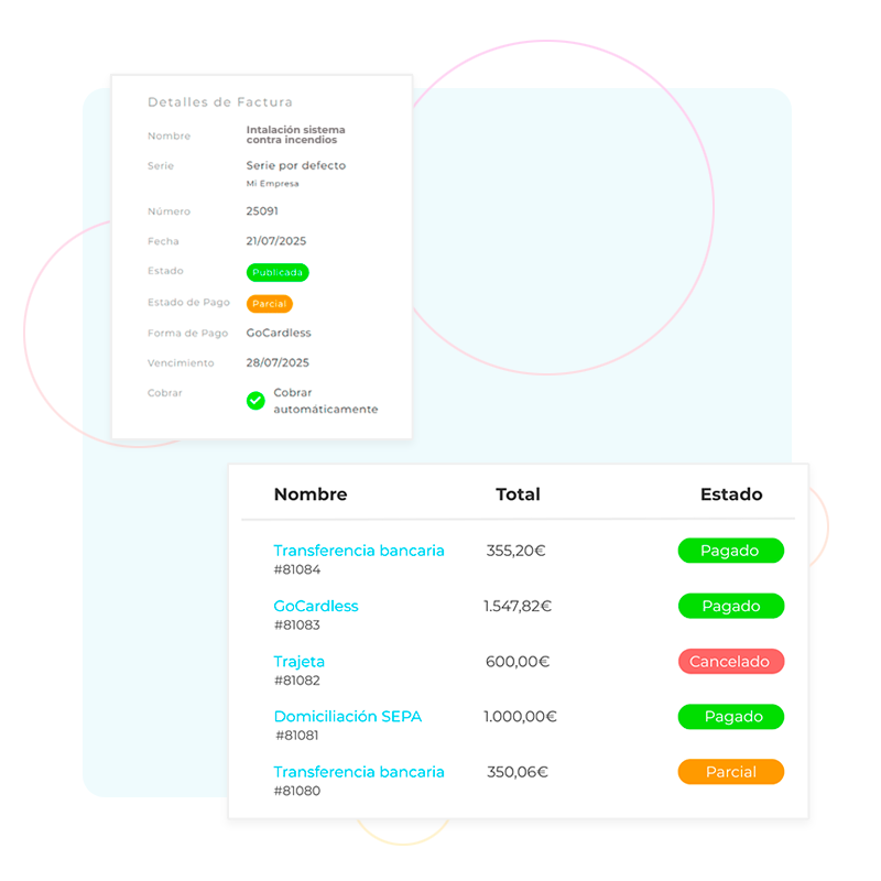 Cobros automatizados y control financiero
